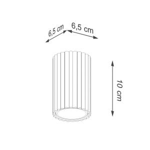 Stropné svietidlo Carbon, biele, výška 10 cm, hliník