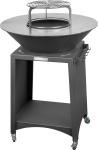 Gril s ohniskom Strend Pro Fiesta, oceľový, čierny, Ø 75 cm