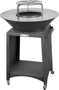 Gril s ohniskom Strend Pro Fiesta, oceľový, čierny, Ø 75 cm