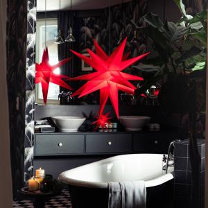 STERNTALER LED hviezda, červená, Ø 55 cm, 18 hrotov, IP44