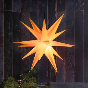 STERNTALER LED hviezda, žltá, Ø 40 cm, 18 hrotov, IP44