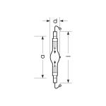 RADIUM Halogénová výbojka K12s 1950W HRI-TS D/S číra