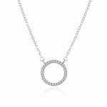 Agato Moderný strieborný náhrdelník Krúžok AGT-N044W