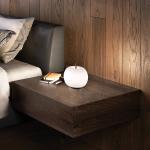 kdln Stolová lampa Kushi, meď/biela, Ø 16 cm, sklo