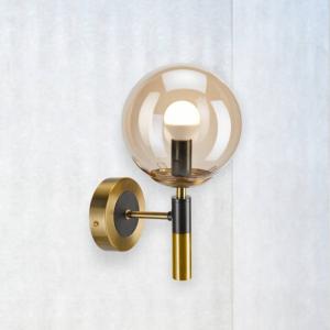 Nástenné svetlo Natalia, zlatá, Ø 15 cm, sklo, E14