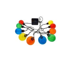 LED Solárna reťaz 10xLED/3,65m 600 mAh IP44 multicolor
