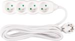 Predlžovací kábel DG-F804B 3 m, biely, 4 zásuvky