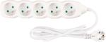 Predlžovací kábel DG-F805B 1,5 m, biely, 5 zásuviek