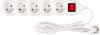 Predlžovací kábel DG-F805BK 1,5 m, biely, 5 zásuviek + vypínač