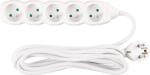 Predlžovací kábel DG-F805B 3 m, biely, 5 zásuviek