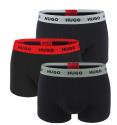 HUGO - boxerky 3PACK cotton stretch black with modern forest & gray logo waist - limitovaná fashion edícia (HUGO BOSS)