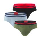 HUGO - slipy 3PACK modern forest & blue color combo z organickej bavlny - limitovaná fashion edícia (HUGO BOSS)