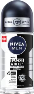 Nivea Guľôčkový antiperspirant pre mužov Invisible For Black & White Original 50 ml