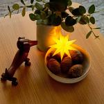 STERNTALER LED hviezda, žltá, Ø 11 cm, 9-zubá, IP44 batéria