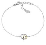 Amen Strieborný bicolor náramok Srdce Love BRHBHGBZ