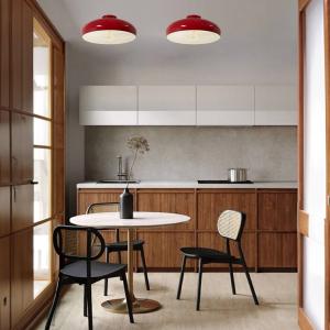 Stropné svietidlo Olli, Ø 40 cm, červená/biela, kov, E27