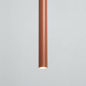 Závesné svietidlo Sopel 1, tehlovo červené, 1-pl., oceľ, Ø 5 cm