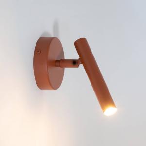 Nástenné svetlo Sopel, tehlovo červené, 1-pl., oceľ, výška 15 cm