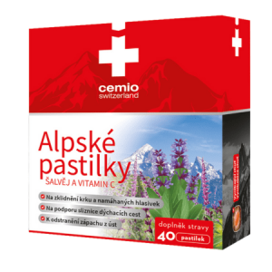 CEMIO Alpské pastilky šalvia a vitamín C 40 tabliet