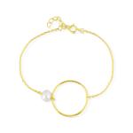 JwL Luxury Pearls Minimalistický pozlátený náramok s pravou perlou JL0858