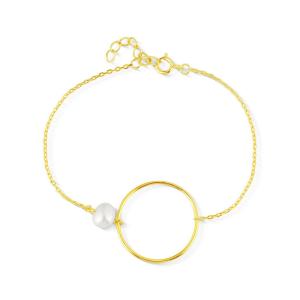 JwL Luxury Pearls Minimalistický pozlátený náramok s pravou perlou JL0858