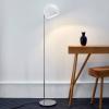 Nyta Tilt Globe Floor stojaca lampa z nehrdzavejúcej ocele biela