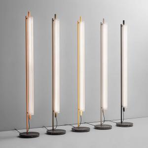 OLEV LED stojacia lampa TRISEL, hnedá, kov, 2700 K, stmievateľné