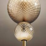 OLEV LED stojaca lampa TERRA&LUNA, zlatá/jantárová, kov/sklo, 927