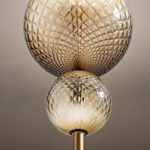 OLEV LED stojaca lampa TERRA&LUNA, zlatá/jantárová, kov/sklo, 927