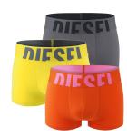 DIESEL - pánske boxerky 3PACK cotton stretch big logo DIESEL colorful color combo - limitovaná fashion edícia