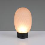 LED stolová lampa Facette, jantárová, USB, sklo