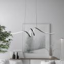 LED závesné svietidlo Loop, kov, čierna-chróm, 4 000 K