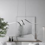 LED závesné svietidlo Loop, kov, čierna-chróm, 4 000 K