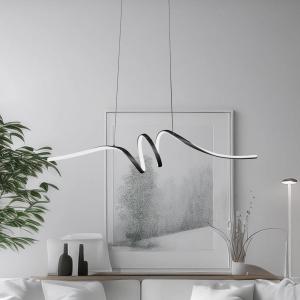 LED závesné svietidlo Loop, kov, čierna-chróm, 4 000 K