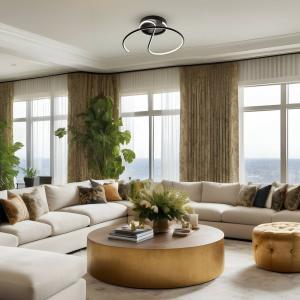 Stropné LED svetlo Delta, kov, čierne, 4 000 K