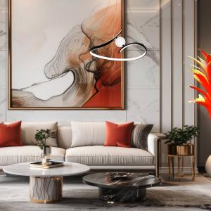 LED závesné svietidlo Perla, kov, akryl, čierne, 4 000 K