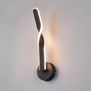 LED nástenné svetlo Ginko, čierne matné, kov, výška 45,5 cm