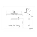 LED závesné svietidlo Ginko, čierne matné, kov, dĺžka 79 cm