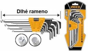 INGCO Kľuč imbus s guličkou sada 9ks CrV 1.5-10mm INGCO