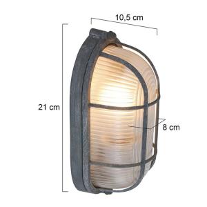 Stropné svietidlo Lisanne, sivá, oválna, kov, sklo, E27