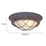 Stropné svietidlo Lisanne, hnedé, Ø 29 cm, kov, sklo, E27