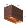 LED nástenné svetlo Muro 3365, drevený vzhľad, hranaté, G9, 2 700 K