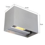 LED nástenné svetlo Muro 3365, oceľovo sivá, hranaté, G9, 2700 K