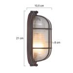 Stropné svietidlo Lisanne, hnedé, oválne, kov, sklo, E27