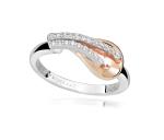 Silver Cat Nežný strieborný prsteň so zirkónmi Bicolor SC605 58 mm