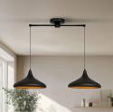 Závesné svietidlo Claus, čierne, dĺžka 85 cm, 2 svetlá, kov