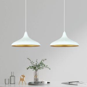 Závesné svietidlo Claus, biele, dĺžka 85 cm, 2 svetlá, kov