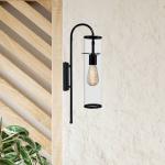 Nástenné svietidlo Leona, čierne, výška 57 cm, kov, E27