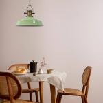 Augusta závesná lampa, mätovo zelená, Ø 40 cm, kov, E27, vintage