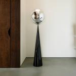 Tom Dixon Melt Cone Fat, chrómová farba, 175 cm, podstavec čierny